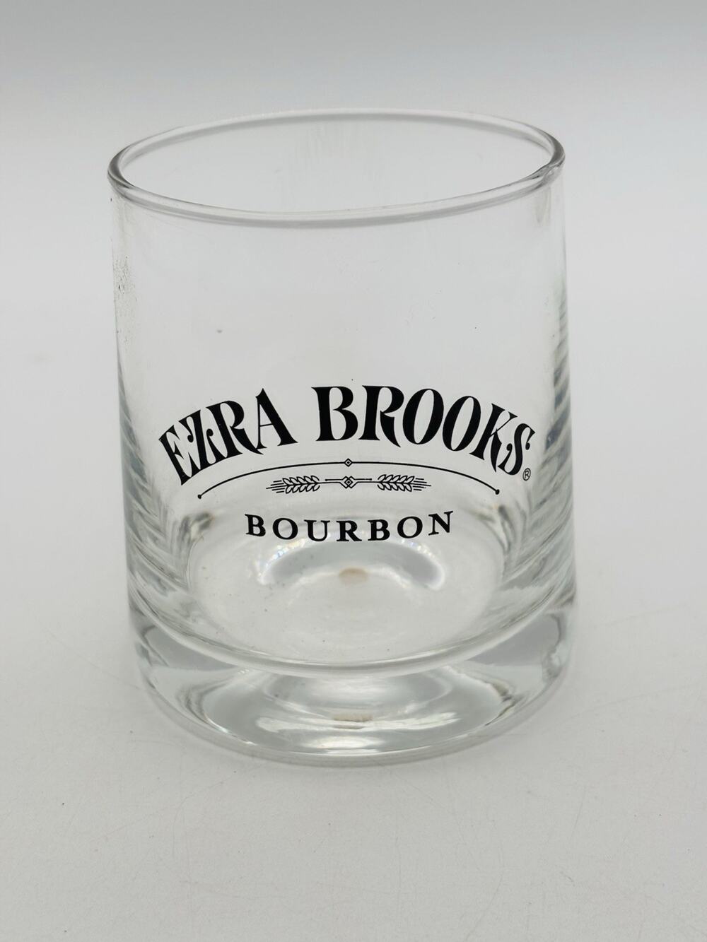 Ezra Brooks Bourbon Whiskey Cocktail Old Fashion Rocks Glass 3.50” VG Condition